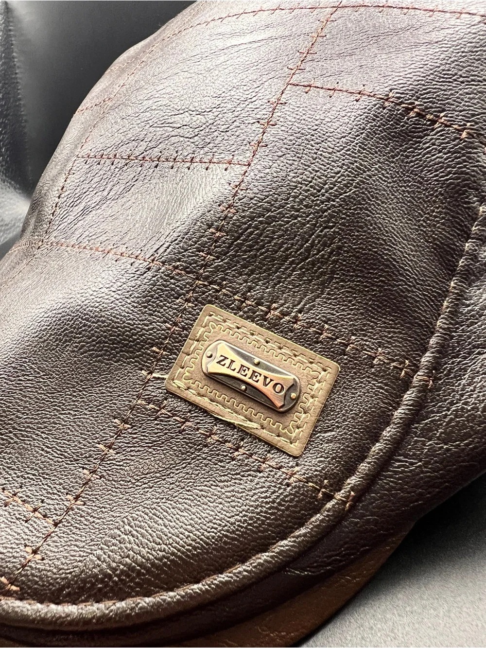 Men's Brown Leather Flat Cap - Classic Style